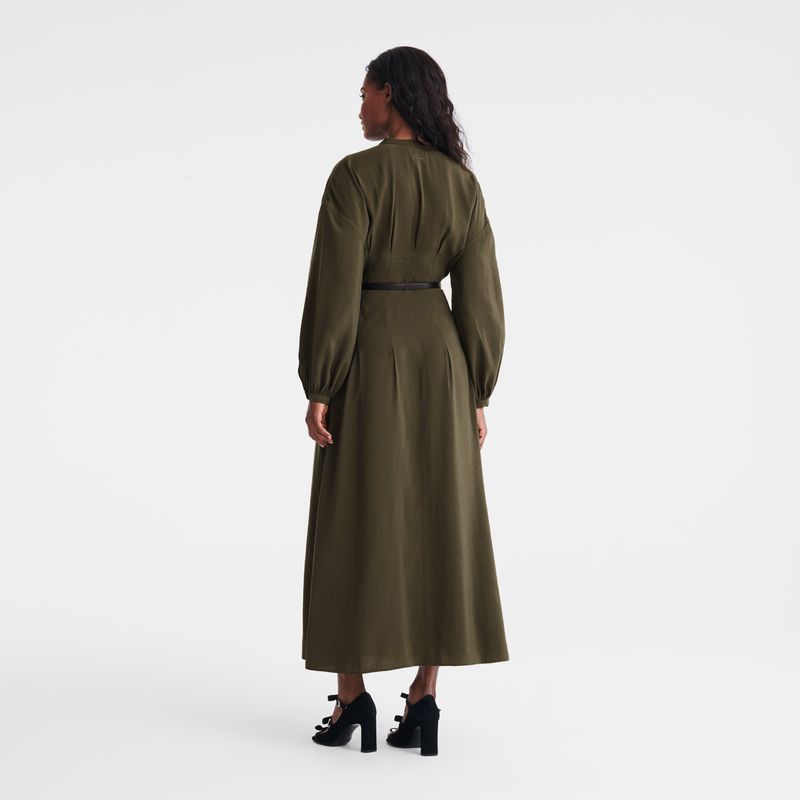 Women Longchamp Long Dress Khaki | Philippines-679ZYSUTL