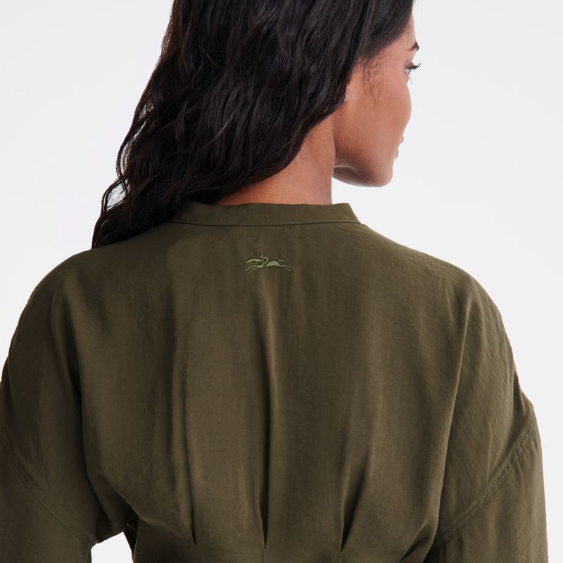 Women Longchamp Long Dress Khaki | Philippines-679ZYSUTL