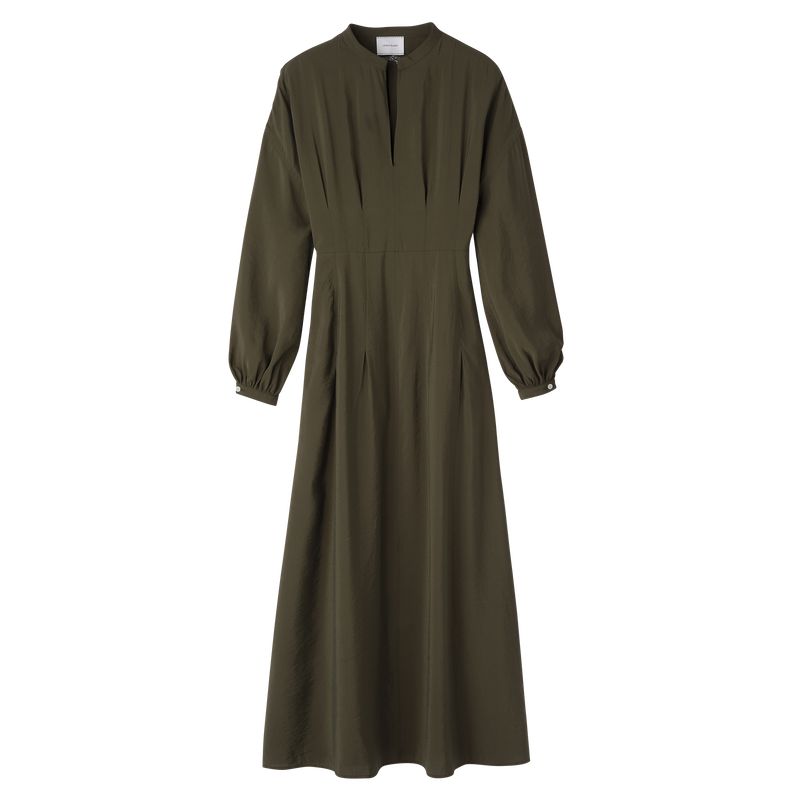 Women Longchamp Long Dress Khaki | Philippines-679ZYSUTL