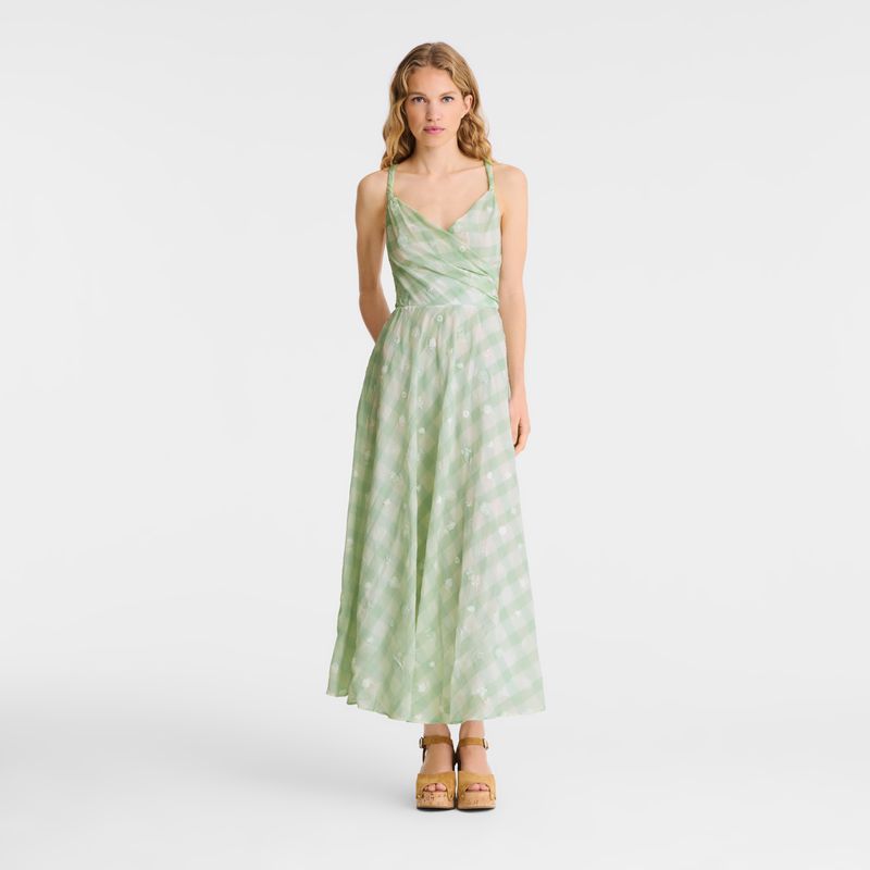 Women Longchamp Long Dress Light Turquoise Green | Philippines-290OSGJYZ