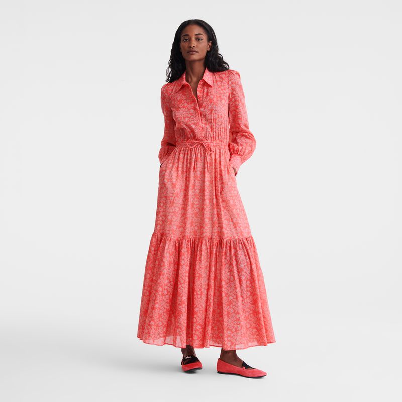 Women Longchamp Long Dress Pink | Philippines-678HVWYCR