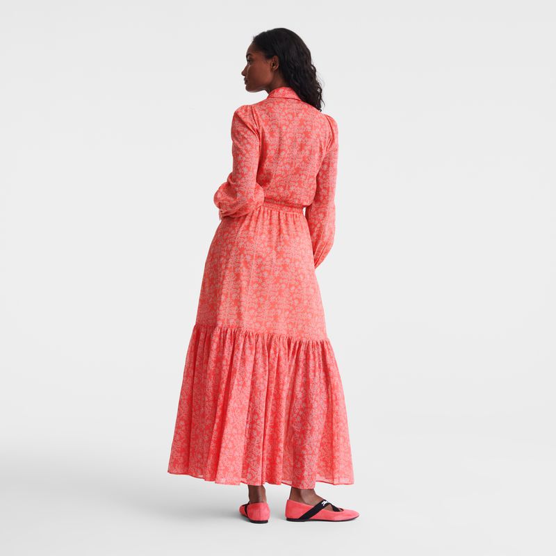 Women Longchamp Long Dress Pink | Philippines-678HVWYCR