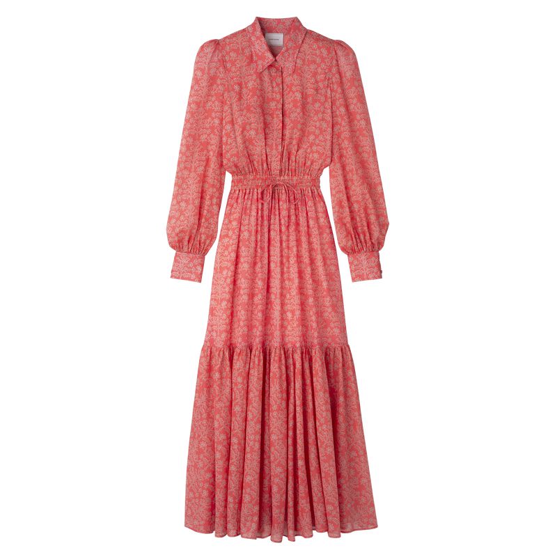 Women Longchamp Long Dress Pink | Philippines-678HVWYCR