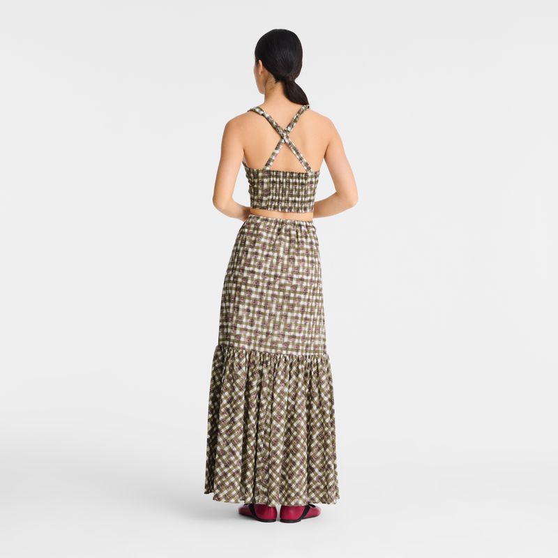 Women Longchamp Long Skirts Olive | Philippines-350YNZPFX
