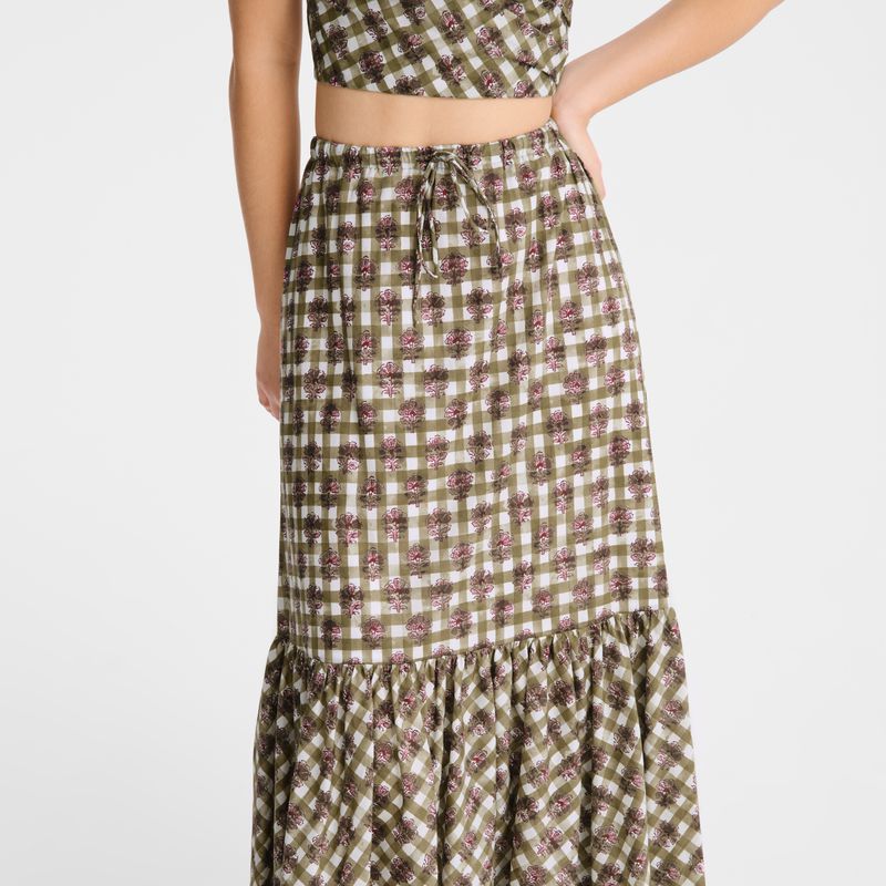 Women Longchamp Long Skirts Olive | Philippines-350YNZPFX