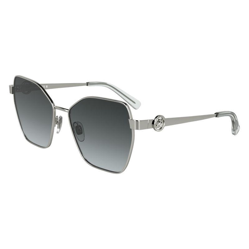 Women Longchamp Metal Sunglasses Silver / Grey | Philippines-749QTGVAZ