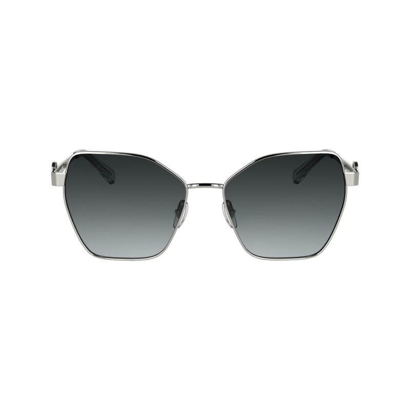 Women Longchamp Metal Sunglasses Silver / Grey | Philippines-749QTGVAZ