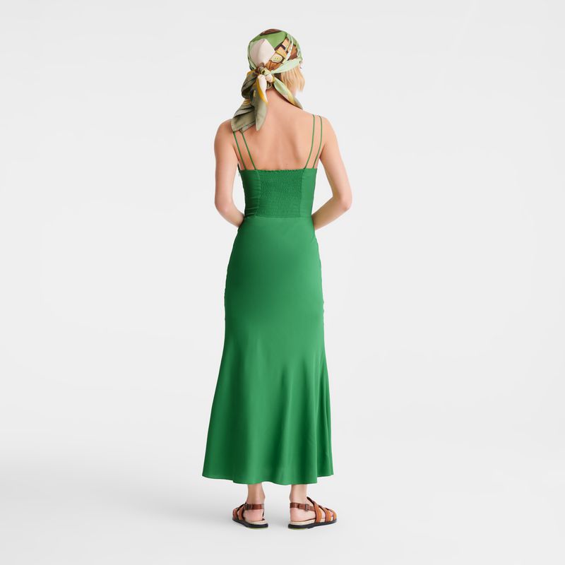 Women Longchamp Midi Dress Green | Philippines-415RCJMPG