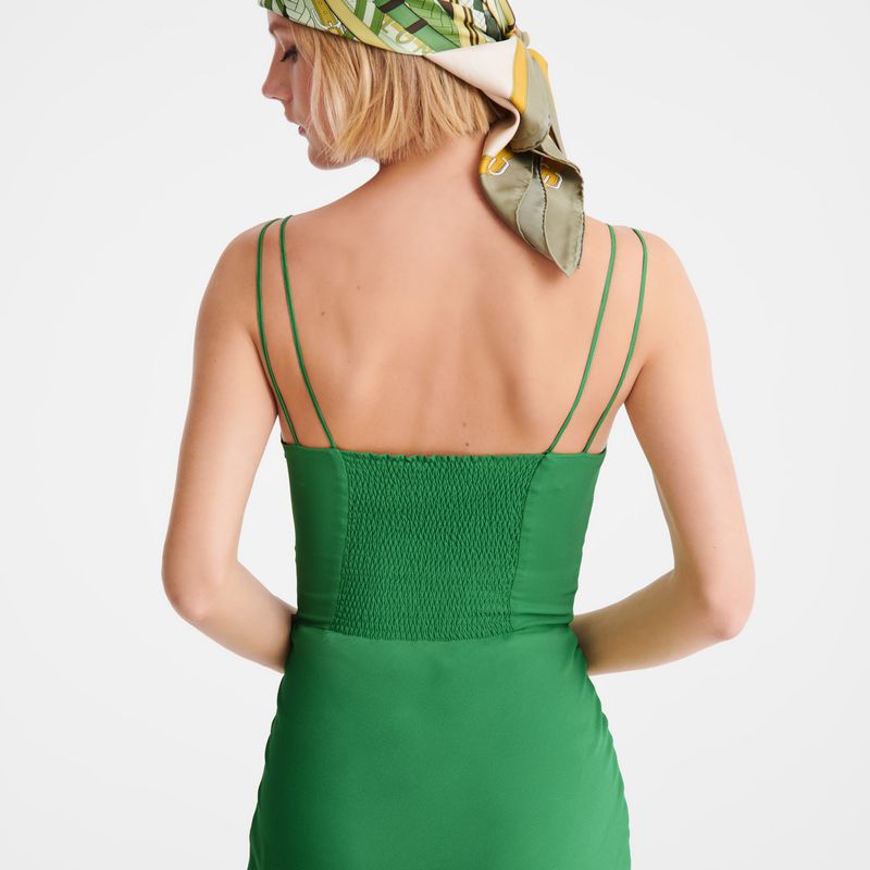 Women Longchamp Midi Dress Green | Philippines-415RCJMPG