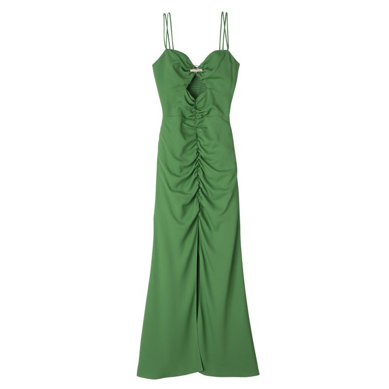 Women Longchamp Midi Dress Green | Philippines-415RCJMPG