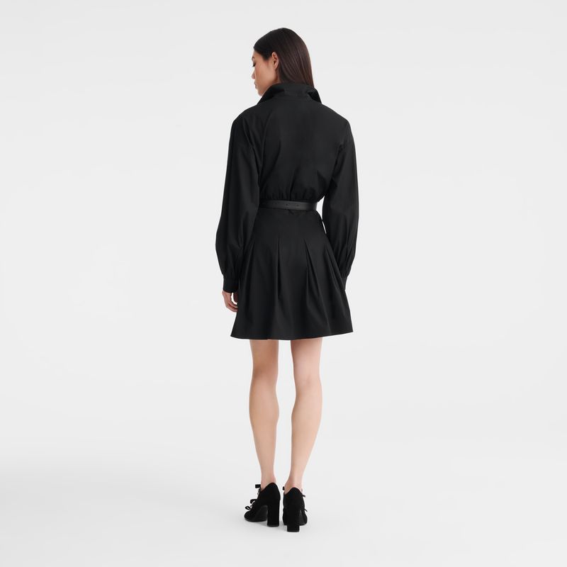 Women Longchamp Popelin Dress Black | Philippines-681LCAYHS