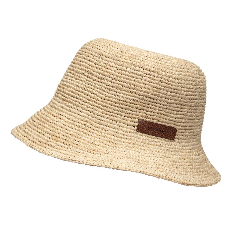Women Longchamp Raffia Bucket Hat Beige | Philippines-189ZOBUYK