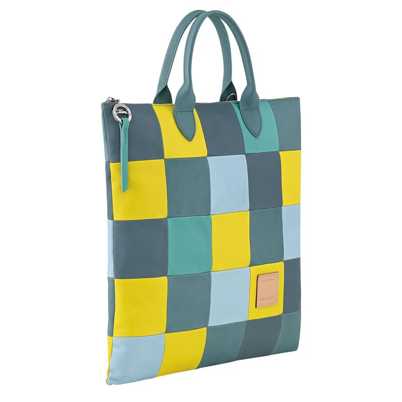 Women Longchamp Re-play L Handbag Blue | Philippines-397QRSEZV