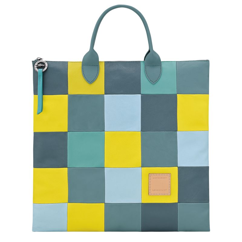 Women Longchamp Re-play L Handbag Blue | Philippines-397QRSEZV