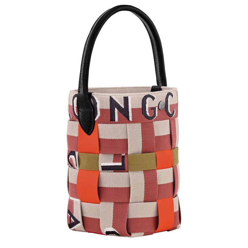 Women Longchamp Re-play Xs Bucket Bag Red / Beige | Philippines-021LBUFAC