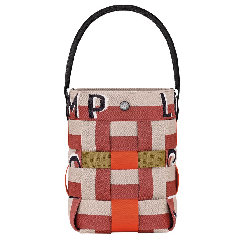 Women Longchamp Re-play Xs Bucket Bag Red / Beige | Philippines-021LBUFAC