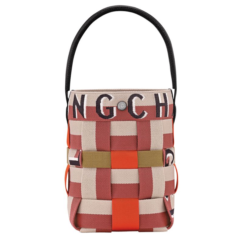 Women Longchamp Re-play Xs Bucket Bag Red / Beige | Philippines-021LBUFAC