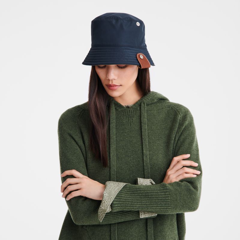 Women Longchamp Reversible Bucket Hat Navy | Philippines-849KNVTJC