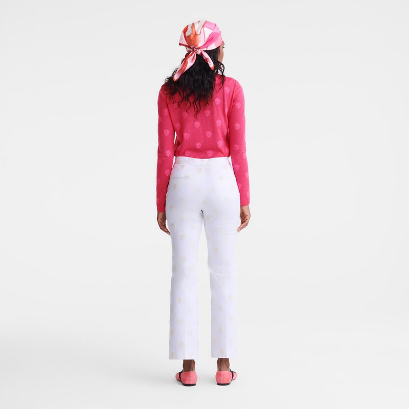 Women Longchamp Round Neck Sweater Pink | Philippines-304TMZUAY