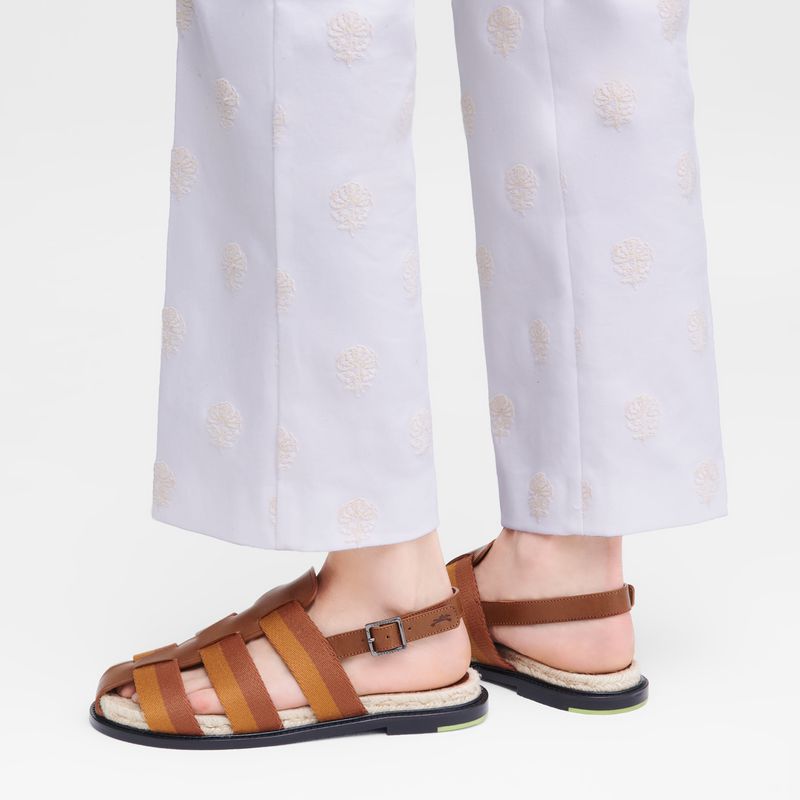 Women Longchamp Shadow Sandals Brown | Philippines-168WCATYV