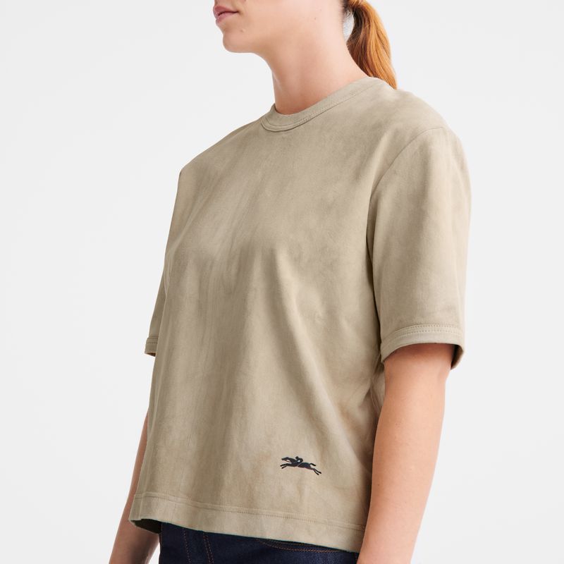 Women Longchamp Short Leather Top Beige | Philippines-189PBWXTJ