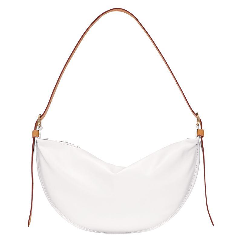 Women Longchamp Smoothie M Crossbody Bag White | Philippines-497APOTLB
