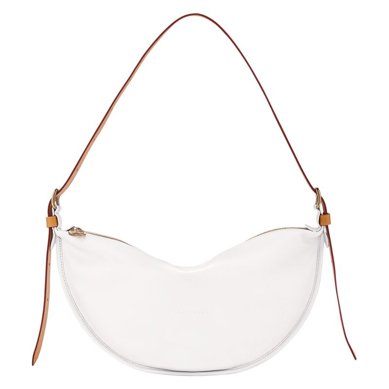Women Longchamp Smoothie M Crossbody Bag White | Philippines-497APOTLB