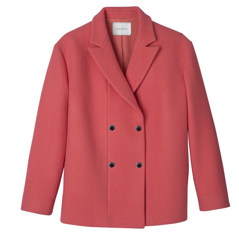 Women Longchamp Straight Short Coat Pink | Philippines-314WUEVTP