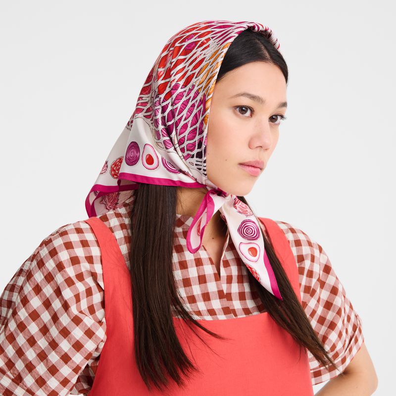 Women Longchamp The Gourmet Mesh 70 Scarf Pink | Philippines-156NRWPFA