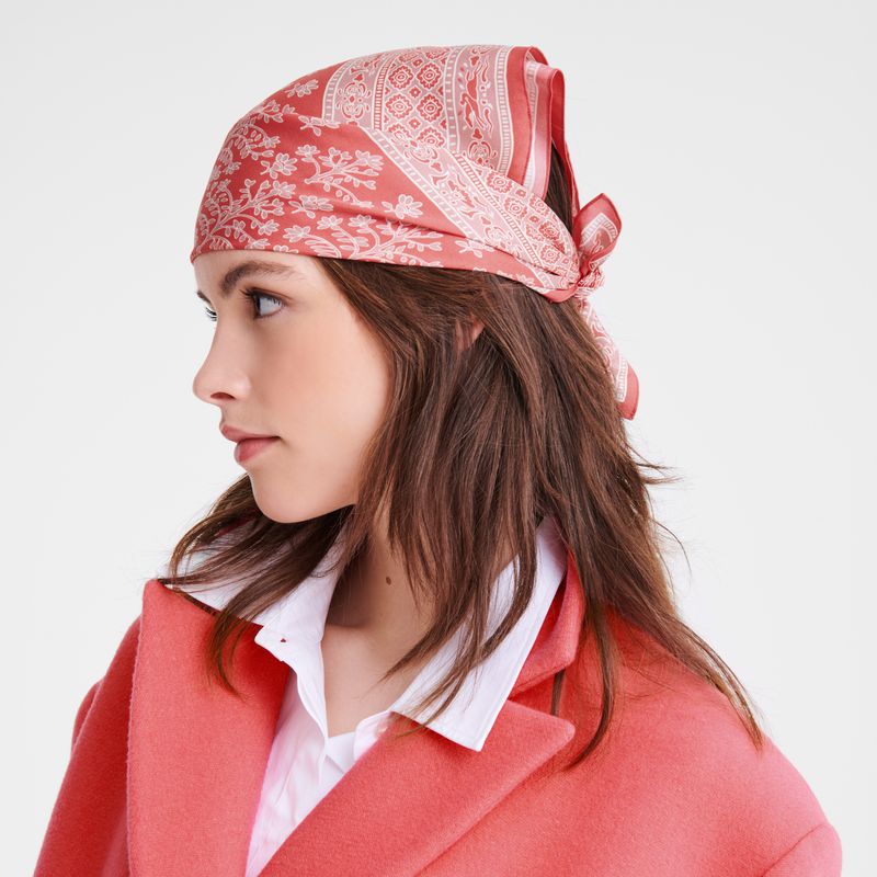 Women Longchamp Tree Of Life 50 Scarf Pink | Philippines-683GBPHQK