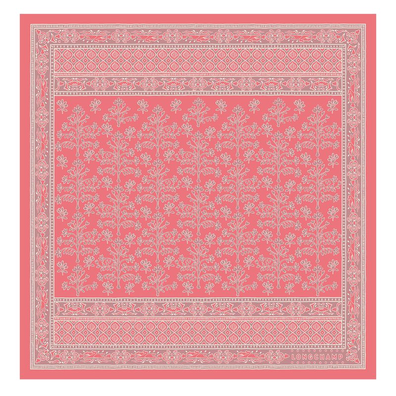 Women Longchamp Tree Of Life 50 Scarf Pink | Philippines-683GBPHQK