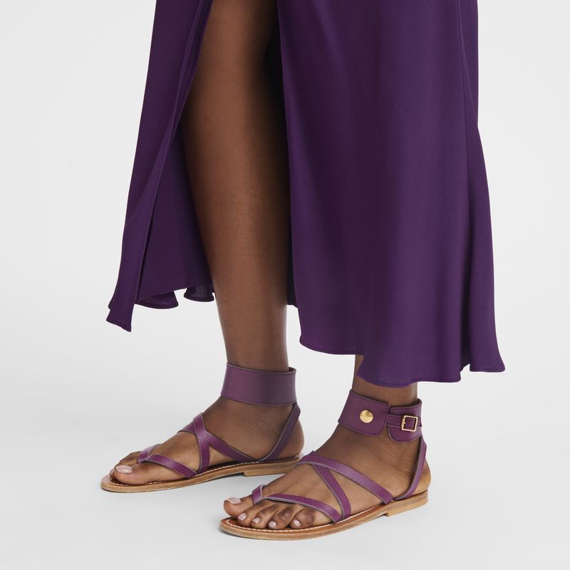 Women Longchamp X K.Jacques Sandals Purple | Philippines-458ROXDQP