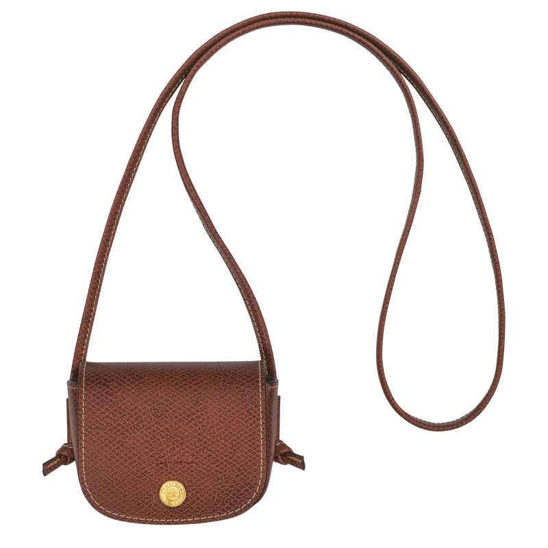 Women Longchamp Épure With Leather Lace Coin Purse Brown | Philippines-750BZVJNE